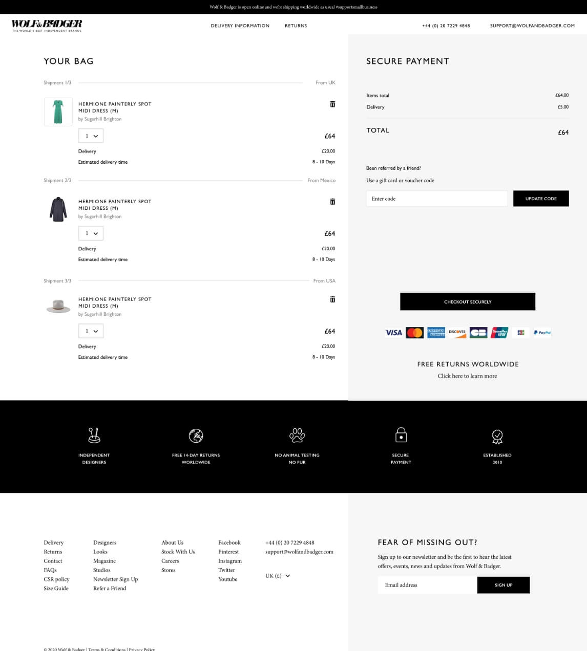Wolf & Badger brand application
